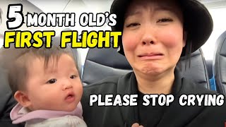 Former flight attendant takes her baby on a plane for the first time [upl. by Trinia]