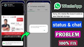sorry this media file doesnt exist on your internal storage  whatsapp internal storage problem [upl. by Welker]