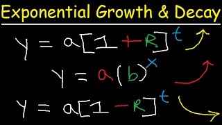 Exponential Growth and Decay Word Problems amp Functions  Algebra amp Precalculus [upl. by Luanne]