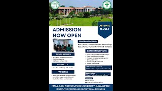 Admission 2024 IFNS PMASArid Agriculture University Rawalpindi [upl. by Adniuqal]