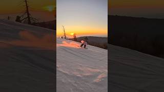 Bogus Basin has the best sunsets in Idaho sunset snowboarding [upl. by Mayrim838]