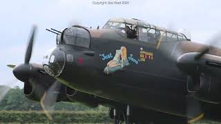 Lancaster quotJust Janequot taxiing at East Kirkby [upl. by Ardnyk827]