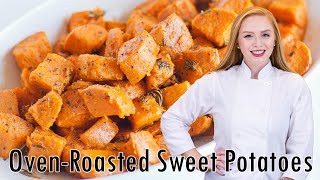 EASY OvenRoasted Sweet Potatoes [upl. by Ronn259]