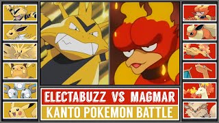 ELECTABUZZ vs MAGMAR  Kanto Type Battle [upl. by Ahsirtap]