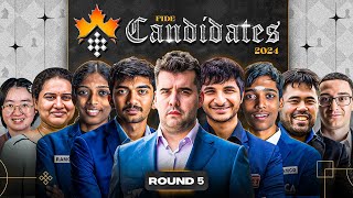 FIDE Candidates 2024  Rd 5  Gukesh in joint lead with Nepo  ft Samay Srinath Amruta Harshit [upl. by Trudie]