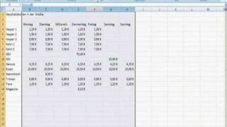 Wochenkosten planen und kalkulieren Excel Tutor [upl. by Haduj]