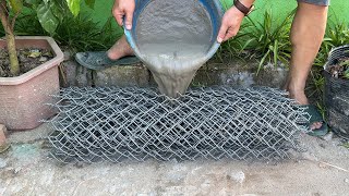 Amazing Technique Making Coffee Table Aquarium Chair From Cement And Iron Net [upl. by Desirea615]