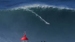 26 Meters Wave World Record  NazaréPortugal  Sebastien Steudtner GER [upl. by Akkinahs]