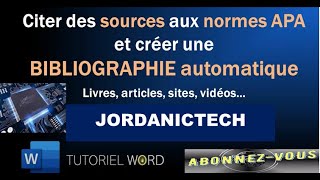 Créer une BIBLIOGRAPHIE automatique sur dans WORD 2023 word [upl. by Hilton]