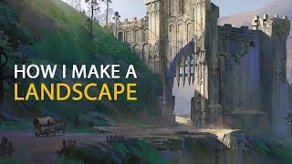 How I Make A Landscape Concept Art Process [upl. by Llerreg]