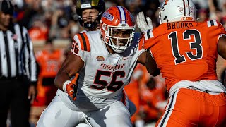 New Buffalo Bills OL OCyrus Torrence Highlights  Senior Bowl [upl. by Esnohpla]