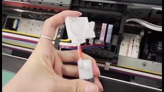 How to replace new ink sac bag of ACHI A3 R1390 L1800 Roll DTF Printerdtfprinter [upl. by Narik]