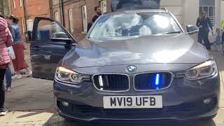 LIGHT DEMO Thames Valley Police RPU BMW 330d MV19 UFB At Fareham [upl. by Ahsahtan340]