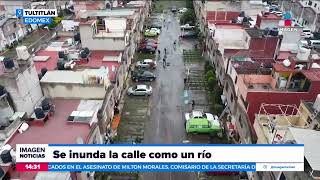 Se inunda calle en Tultitlán Edo de México  Noticias con Crystal Mendivil [upl. by Rockie]