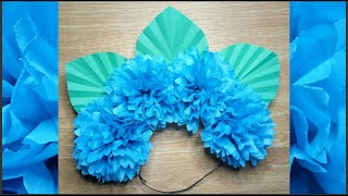 BEAUTIFUL HYDRANGEA HEADPIECE  DIY FLOWER HEADDRESS  FESTIVAL PAPER HEADDRESS [upl. by Wiencke]