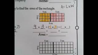 Distributive Property to Find Area [upl. by Novej]