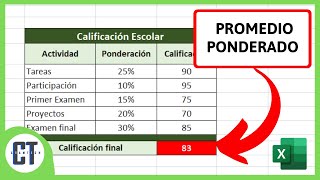 Como Calcular el Promedio Ponderado en Excel [upl. by Chic]