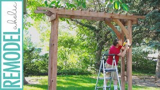 How to Build a Wood Arbor for Garden Yard or Wedding  DIY Arbor Tutorial [upl. by Nelan619]