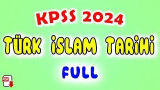 2 Türk İslam Devletleri Genel Tekrar  KPSS Tarih 2024 [upl. by Maryellen]