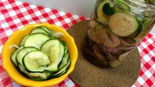 EASY BREAD amp BUTTER ZUCCHINI QUICKLES ZUCCHINI REFRIGERATOR PICKLES [upl. by Gerti]