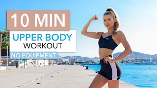 10 MIN UPPER BODY WORKOUT  for toned arms chest amp back muscles  No Equipment I Pamela Reif [upl. by Saddler]