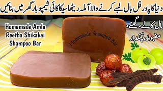 How To Make Homemade AMLA REETHA SHIKAKAI SHAMPOO BAR 🤎  Get Long Shiny Strong SilkySmooth Hair [upl. by Pacian290]