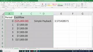 Payback Period Analysis Explained with Example using MS Excel [upl. by Latin]