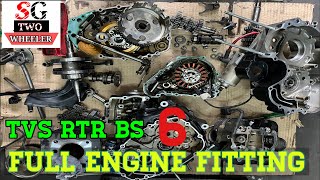 TVS Apache RTR 160 BS6 2V Full Engine Fitting RTR 180 Full Engine details [upl. by Eecyaj]