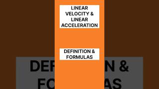 Linear velocity and linear acceleration explained linearvelocity shorts kinematics physics [upl. by Calica]