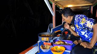 Catch and cook Mancing dan bermalam langsung masak seblak udang galah diperahu [upl. by Brentt119]