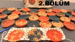 AYÇİÇEĞİ MOTİFLİ YELEK🌻2BÖLÜM MOTİF BİRLEŞTİRME TIĞİŞİ YELEK MODELİ handmadeyelekyapılışı [upl. by Alamak]