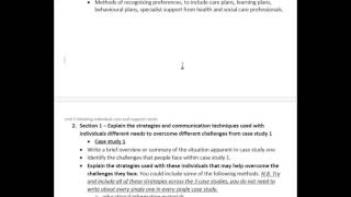 NQF Health and Social Care Unit 5 Task 3 [upl. by Yevad]