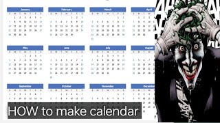 How to make calendar in Ms word  Ms word me calendar kyse banaye [upl. by Haidadej]