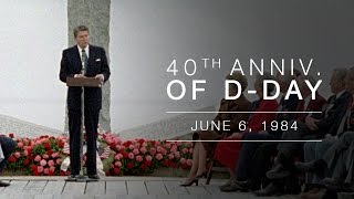 Normandy Speech Ceremony Commemorating the 40th Anniversary of the Normandy Invasion DDay 6684 [upl. by Sirtimed145]