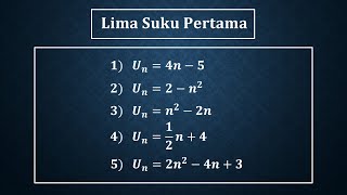 Cara menentukan lima suku pertama barisan bilangan [upl. by Anilemrac]