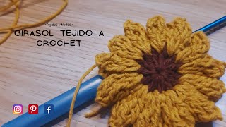 Girasoles tejidos a crochet  Flores tejidas [upl. by Whitson]