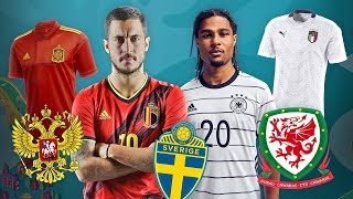 LES NOUVEAUX MAILLOTS DES ÉQUIPES NATIONALES POUR LEURO 2020 [upl. by Rep]