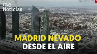 Lo que no has visto la histórica NEVADA en MADRID desde el AIRE [upl. by Anitra566]