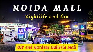 This is how Noida mall looks at NightVery happeningGreat India Place amp Gardens GalleriaAeroplane [upl. by Atekin873]