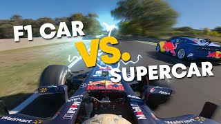 F1 Car vs Supercar at Mount Panorama circuit in Bathurst 🇦🇺 [upl. by Felice125]