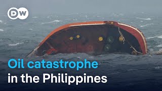 Philippines oil spill sparks fears of environmental catastrophe  DW News [upl. by Aihsemak]