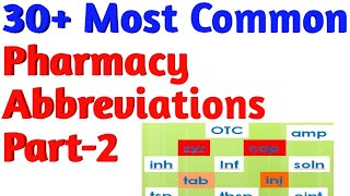 30 Common pharmacy Abbreviations Common Abbreviations medical abbreviations and symbols [upl. by Marja]