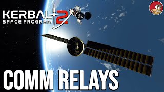 Design and launch of CommNet relay satellites in Kerbal Space Program 2 [upl. by Ennayrb136]