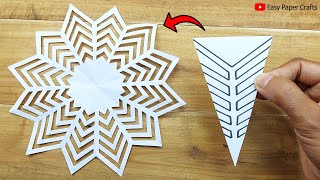 Paper Cutting Design ❄️ How to Make Paper Snowflake For Christmas Decorations 🎄 Easy Paper Crafts [upl. by Dodi]