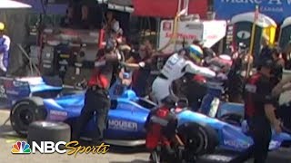 INDYCAR FIGHT Sebastien Bourdais Takuma Sato trade blows in pit lane  Motorsports on NBC [upl. by Frederich]