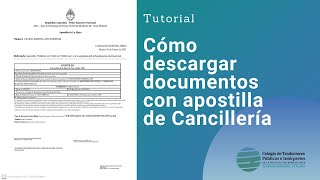 Cómo descargar un documento con apostilla digital desde la página web de Cancillería [upl. by Aicilyt]