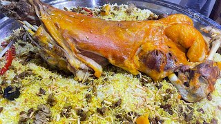 Whole lamb roast in Arabic style Mandi  cooking lamb Mandi and rice [upl. by Enirehtacyram]