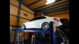 Mercedes C300 Exhaust Install Day  Mikes Hi Performance Exhaust [upl. by Vani]