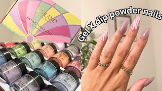 DIP POWDER NAILS WITH TIPS  TRYING SAVILAND DIP POWDER KIT FROM AMAZON [upl. by Arraeit38]