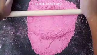 Pink Chalk Crush Under Rolling Pin  Gym Chalk Crushing  Satisfying Sounds [upl. by Nanine]